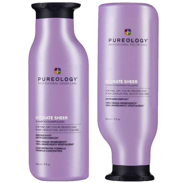 Pureology Hydrate Sheer Shampoo and Conditioner Bundle for Fine, Dry Hair, Sulphate Free for a Gentle Cleanse on Productcaster.