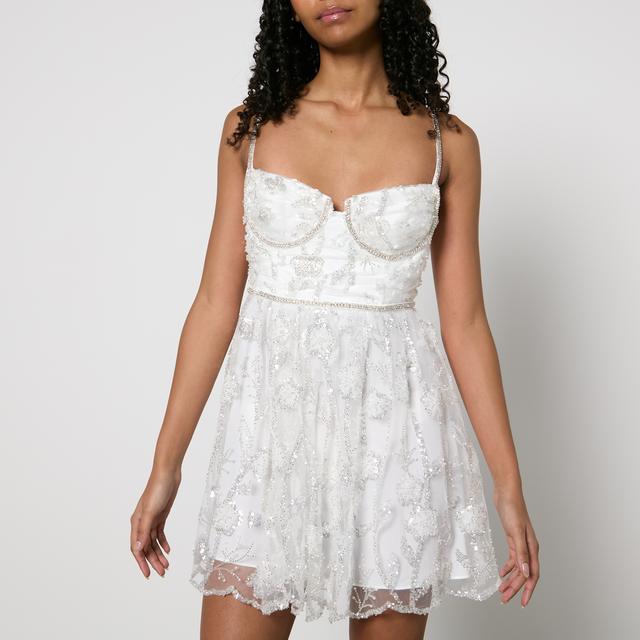 Self-Portrait Embellished Tulle Mini Dress - US 6/UK 10 on Productcaster.