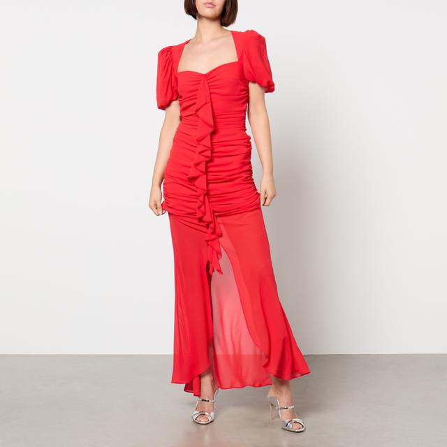 De La Vali Ruched Chiffon Maxi Dress - UK 6 on Productcaster.