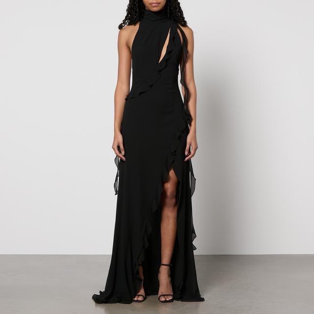 De La Vali Frilled Chiffon Maxi Dress - UK 16 on Productcaster.