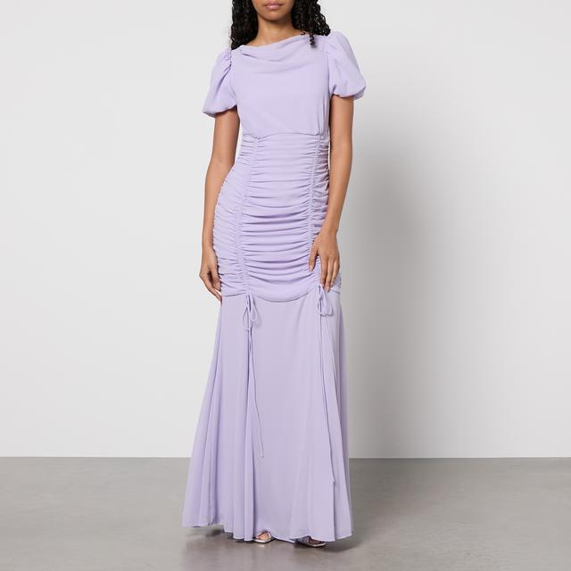 De La Vali Ruched Chiffon Maxi Dress - UK 8 on Productcaster.