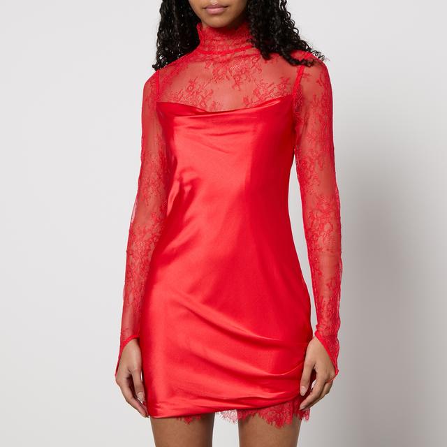 De La Vali Satin and Lace Mini Dress - UK 6 on Productcaster.