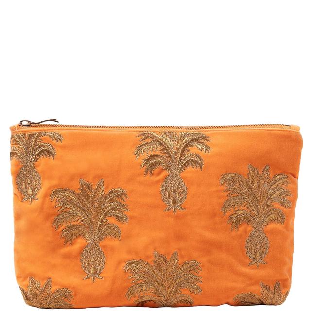 Elizabeth Scarlett Pineapple Velvet Everyday Pouch - Orange on Productcaster.