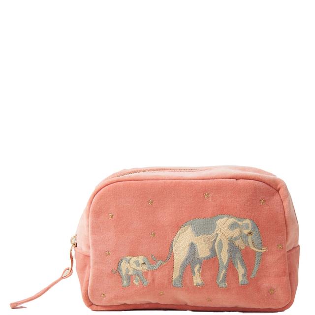 Elizabeth Scarlett Elephant Conservation Collection Coral Velvet Cosmetics Bag on Productcaster.