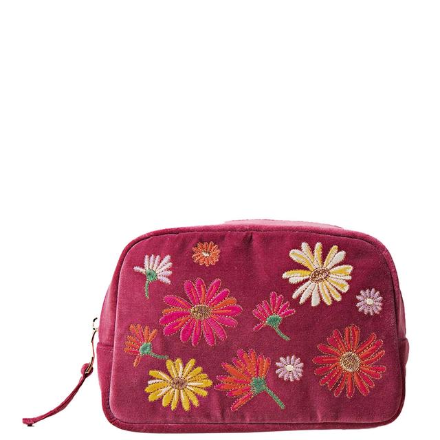 Elizabeth Scarlett Wildflower Dry Rose Velvet Cosmetics Bag on Productcaster.