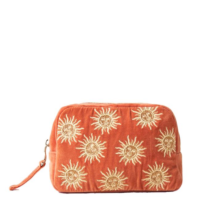 Elizabeth Scarlett Sun Goddess Rust Velvet Cosmetics Bag on Productcaster.