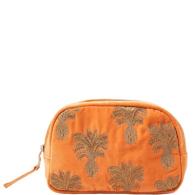 Elizabeth Scarlett Pineapple Velvet Cosmetics Bag - Orange on Productcaster.