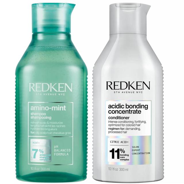 Redken Amino Mint Scalp Cleansing for Greasy Hair Shampoo and Acidic Bonding Concentrate Conditioner Bundle on Productcaster.