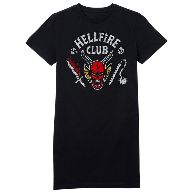 Stranger Things Hellfire Club Vintage Women's T-Shirt Dress - Black - XXL - Black on Productcaster.