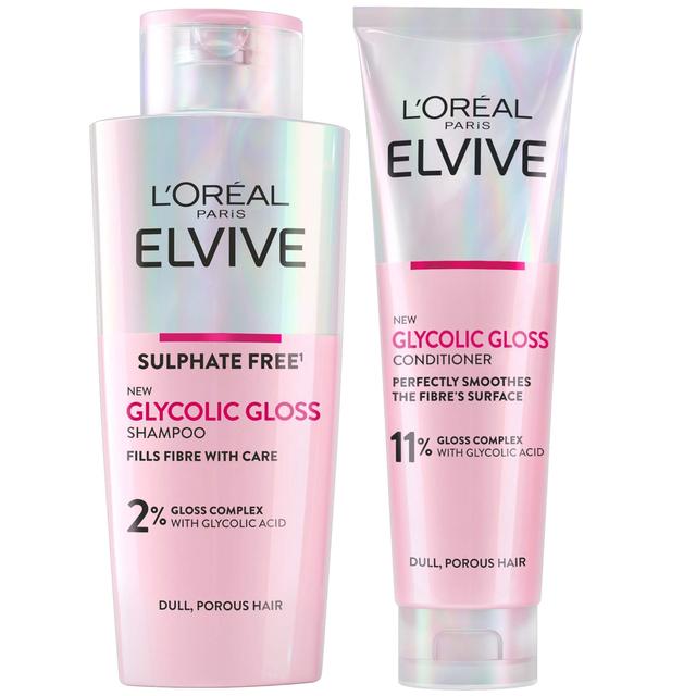 L'Oréal Paris Elvive Glycolic Gloss Shampoo and Conditioner Set for Dull Hair on Productcaster.