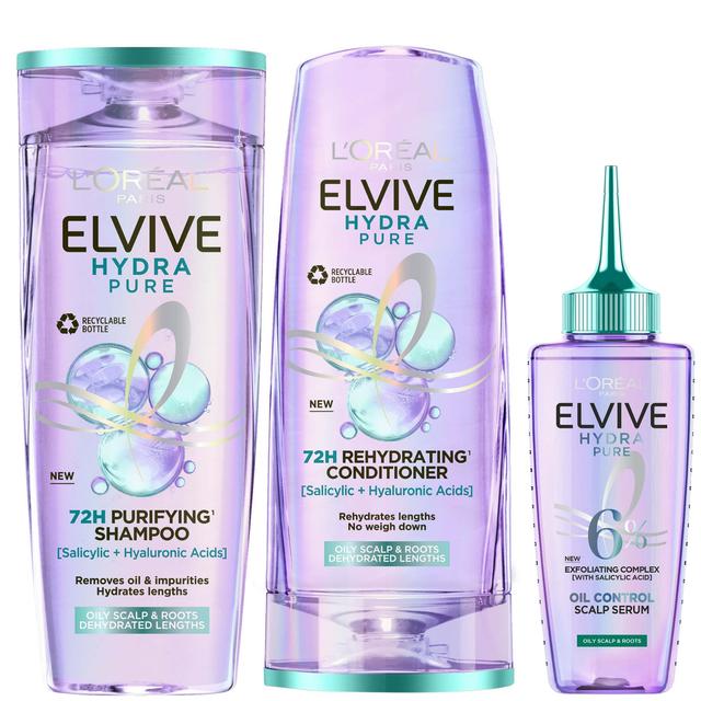 L'Oréal Paris Elvive Hydra Pure Scalp Serum, Shampoo and Conditioner Set for Oily Roots and Dehydrated Lengths on Productcaster.