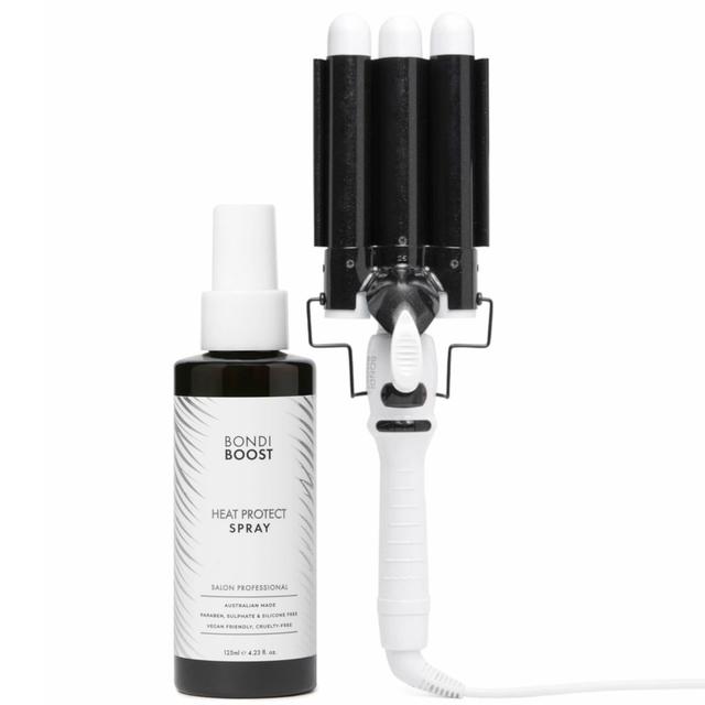 BondiBoost 32mm Wave Wand and Heat Protect Spray 125ml Bundle on Productcaster.