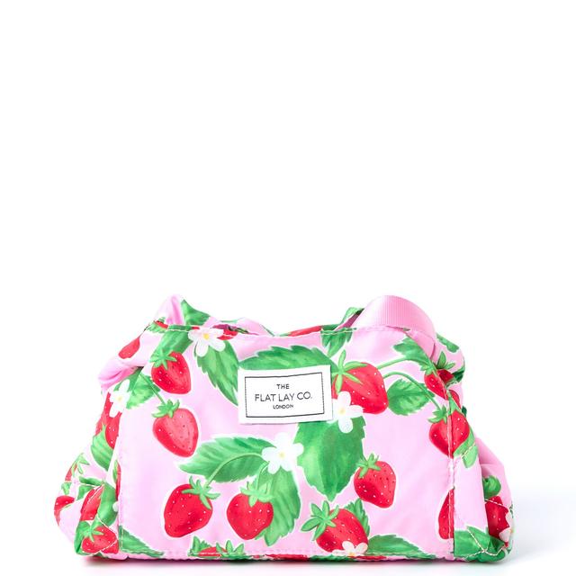 The Flat Lay Co. Drawstring Makeup Bag - Summer Strawberries on Productcaster.