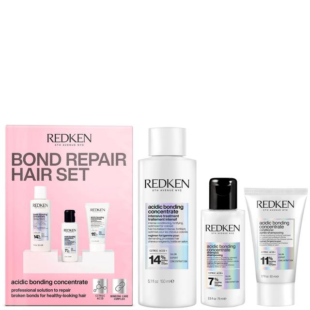 Redken Bond Repair Hair Set for Healthy Looking Hair, Pre-treatment 150ml, Shampoo 75ml, Conditioner 50ml on Productcaster.