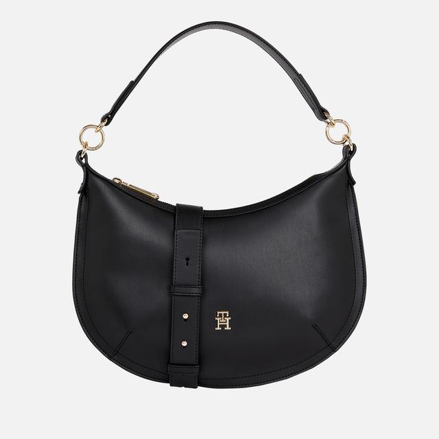 Tommy Hilfiger Chic Faux Leather Shoulder Bag Black on Productcaster.