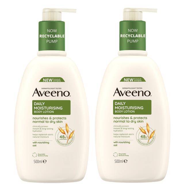 Aveeno Daily Moisturising Lotion Duo for Instant Hydration 1L Mega Bundle on Productcaster.