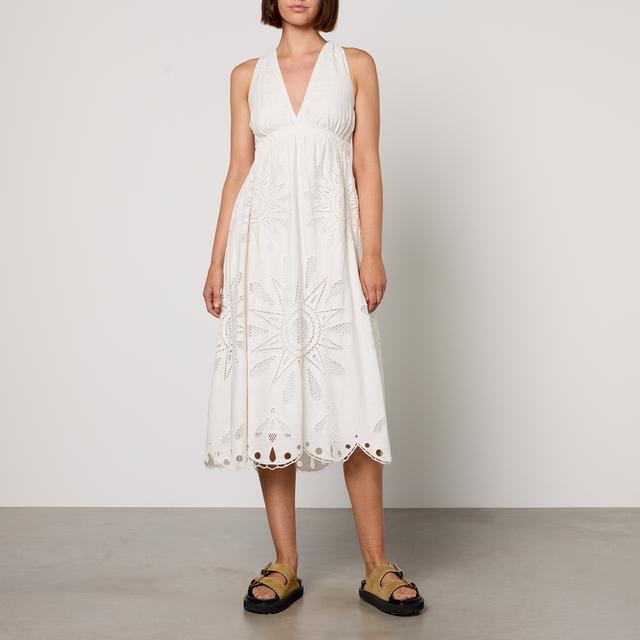 Farm Rio Broderie Anglaise Linen-Blend Maxi Dress - M on Productcaster.