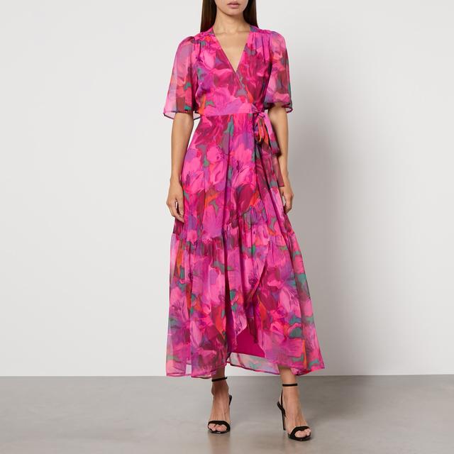 Hope & Ivy Corrin Floral-Print Chiffon Wrap Dress - UK 6 on Productcaster.