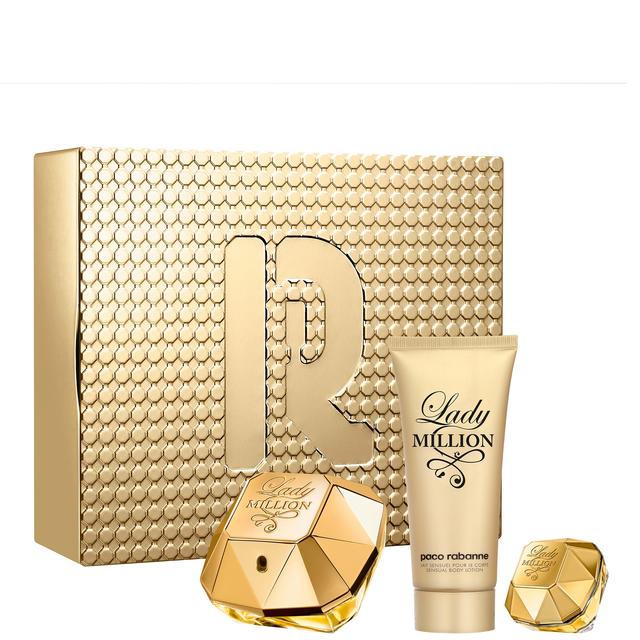 Paco Rabanne Lady Million 80ml Eau de Parfum and 100ml Sensual Body Lotion Set with 5ml Eau de Parfum on Productcaster.