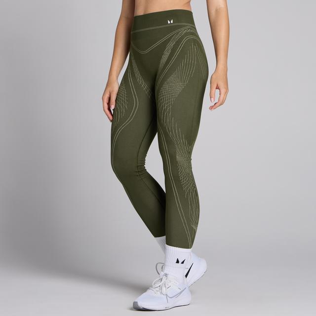 MP Women's Tempo Seamless Linear Leggings - Dark Olive - M on Productcaster.