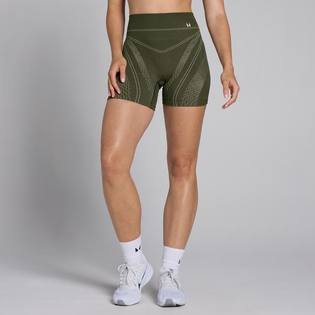 MP Women's Tempo Seamless Linear Shorts - Dark Olive - L on Productcaster.