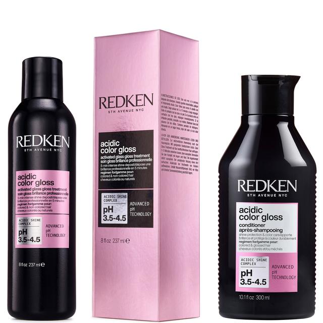 Redken Acidic Color Gloss Activated Glass Gloss Treatment 237ml and Conditioner 300ml, Colour Protection Routine for Glass-Like Shine on Productcaster.