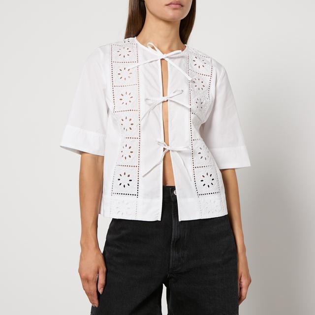 Ganni Broderie Anglaise Cotton Blouse - EU 36/UK 8 on Productcaster.