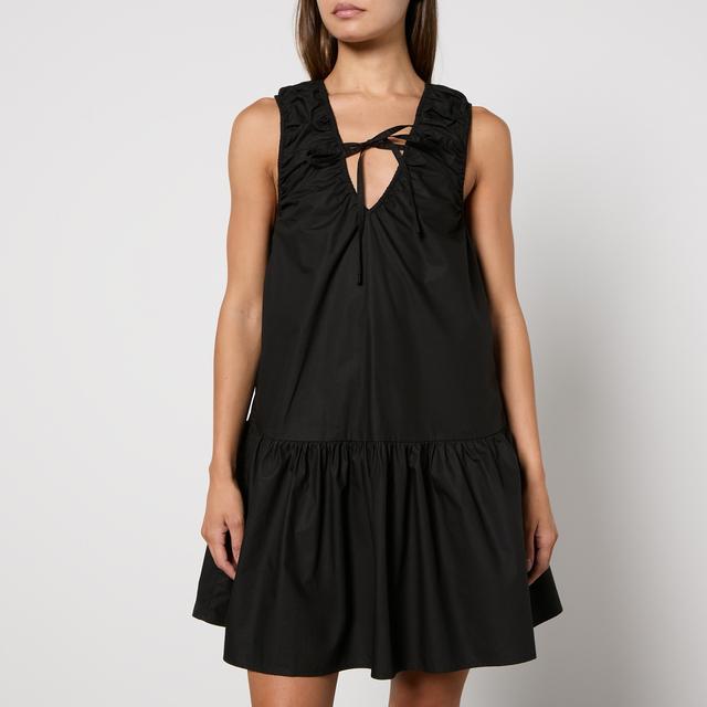 Ganni Cotton-Poplin Mini Dress - EU 42/UK 14 on Productcaster.