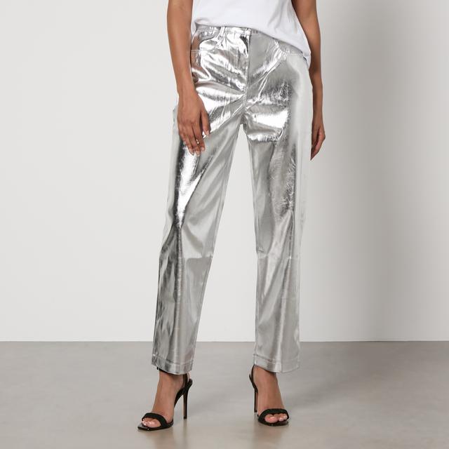 Amy Lynn Lupe Textured Faux Leather Straight-Leg Trousers - XS on Productcaster.