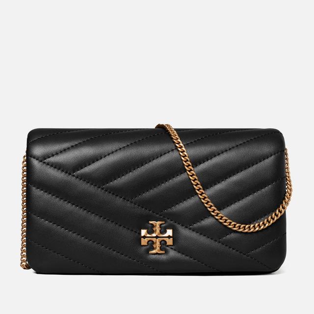 Tory Burch Kira Chevron Quilted Leather Chain Wallet Black on Productcaster.