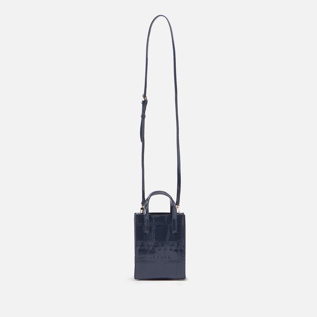 Ted Baker Gatocon Croc-Embossed Faux Leather Mini Bag Blue on Productcaster.