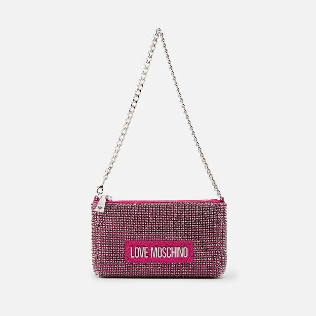 Love Moschino Bling Bling Embellished Shoulder Bag Pink on Productcaster.