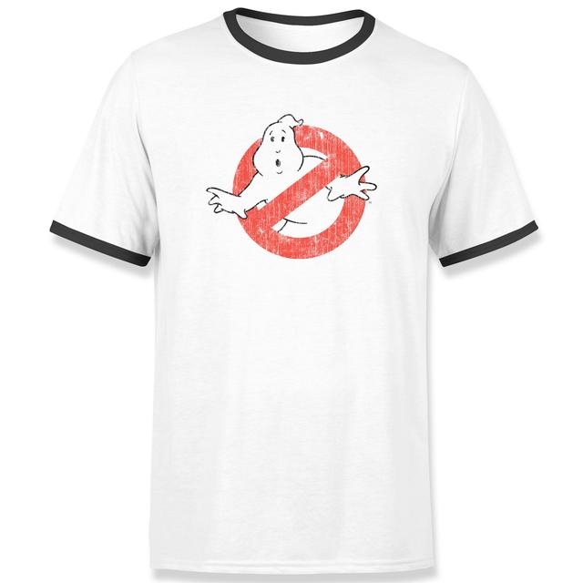 Ghostbusters Vintage Classic Logo Men's Ringer T-Shirt - White/Black - M on Productcaster.