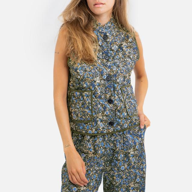 Lollys Laundry Cairo Floral-Print Quilted Cotton-Shell Vest - L on Productcaster.