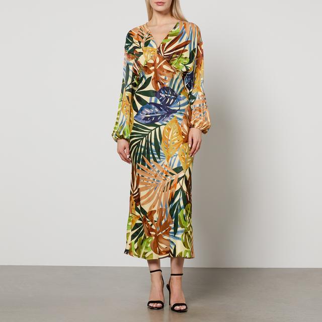 Never Fully Dressed Emma Floral-Print Satin Dress - UK 8 on Productcaster.