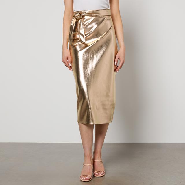 Never Fully Dressed Jaspre Faux Leather Midi Skirt - UK 10 on Productcaster.