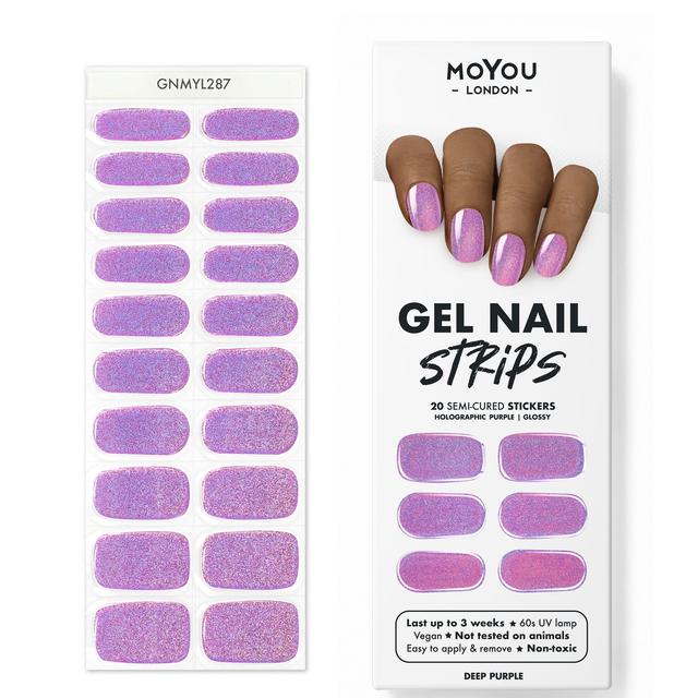 MoYou Gel Nail Strip - Glitters (Various Options) - Deep Purple on Productcaster.