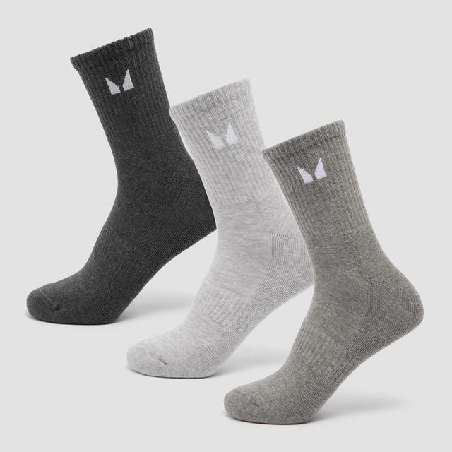 MP Unisex Crew Socks (3 Pack) - Grey - UK 12-14 on Productcaster.