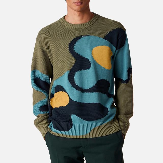 PS Paul Smith Men's Floral Motif Jumper - Green - S on Productcaster.