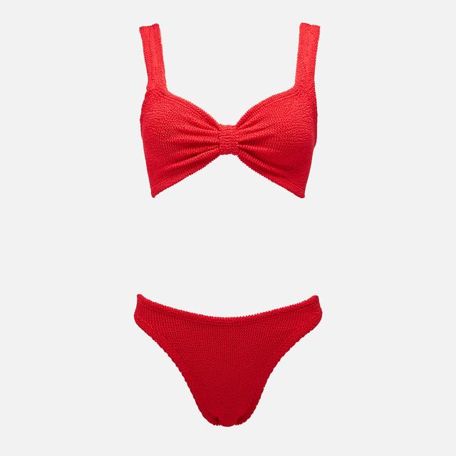 Hunza G Bonnie Crinkle Seersucker Bikini Red on Productcaster.