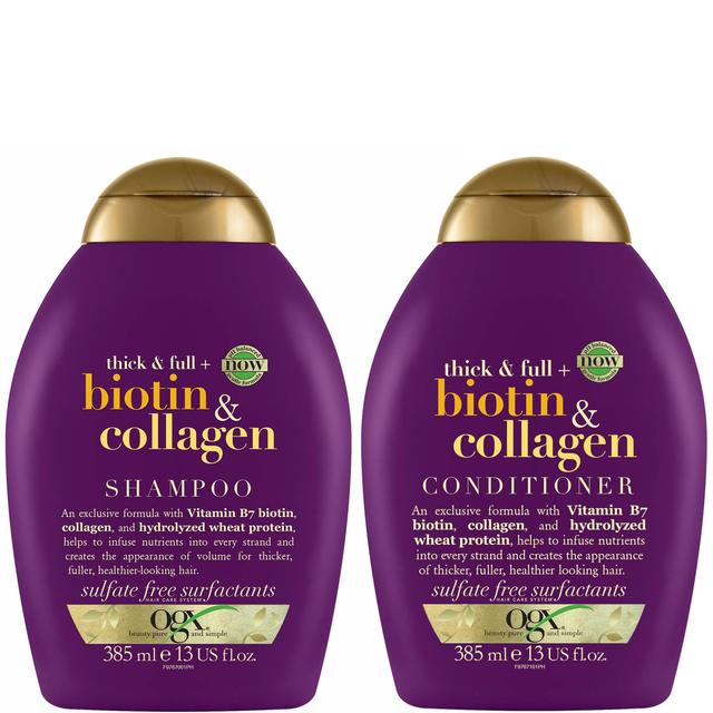 OGX Thick and Full+ Biotin and Collagen Shampoo and Conditioner Bundle for Big Volume Hair on Productcaster.