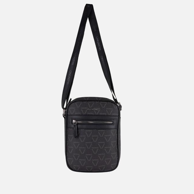 Valentino Delta Monogram Faux Leather Small Crossbody Bag Black on Productcaster.