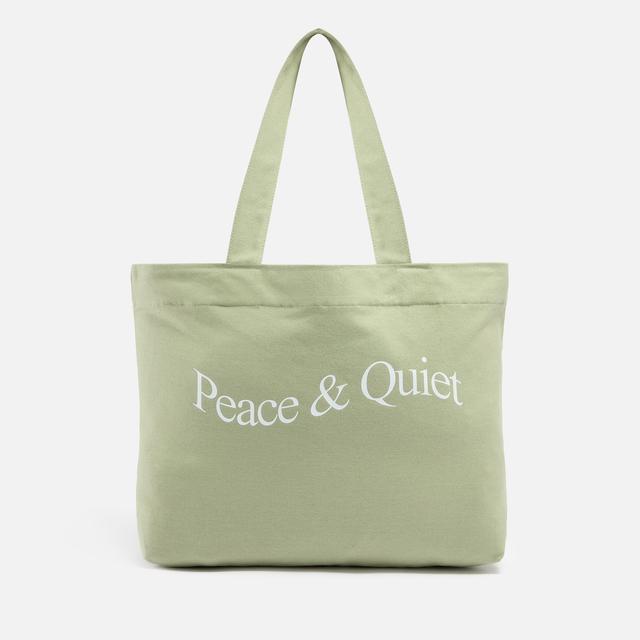 Museum of Peace & Quiet Wordmark Canvas Tote Bag Green on Productcaster.