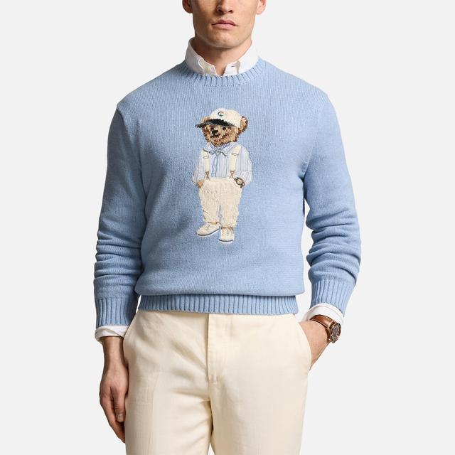 Polo Ralph Lauren Cotton-Blend Knit Hemmingway Bear Jumper - S on Productcaster.