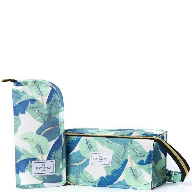 The Flat Lay Co. X LookFantastic Makeup Bag Duo in Tropical Leaves on Productcaster.