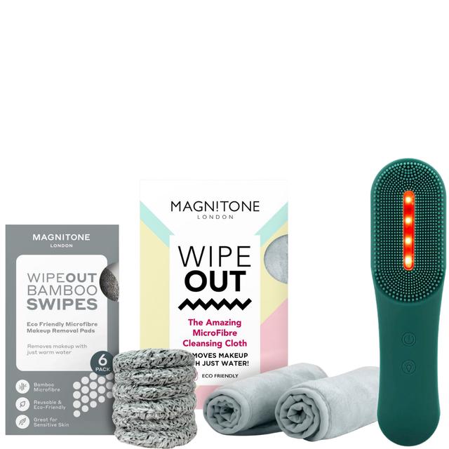 Magnitone London XO LightsOut LED Cleansing Brush, WipeOut and Swipes Cloth Bundle on Productcaster.