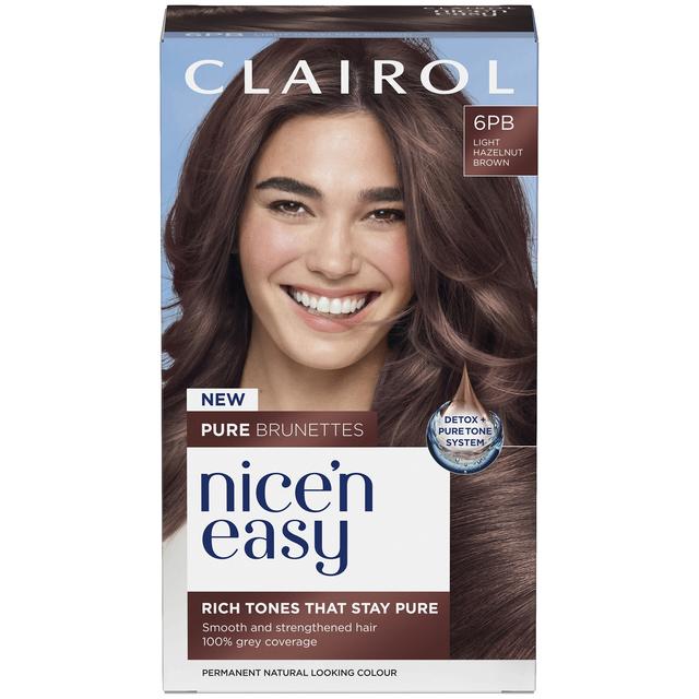 Clairol Nice'n Easy Crème, Pure Brunettes Permanent Hair Dye, 6PB Light Hazelnut Brown on Productcaster.