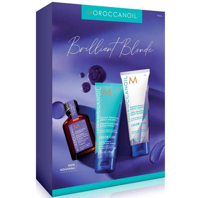 Moroccanoil Blonde Perfecting Shampoo and Conditioner with Moroccanoil Treatment Purple (Worth £35.15) on Productcaster.