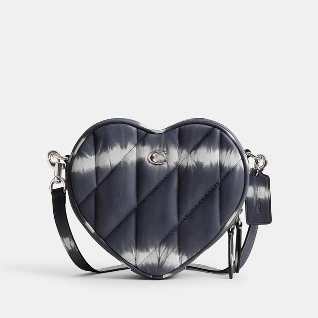 Coach Quilted Tie-Dye Heart Leather Crossbody Bag Blue on Productcaster.