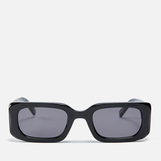 Le Specs Rippled Rebel Acetate Rectangular-Frame Sunglasses Black on Productcaster.